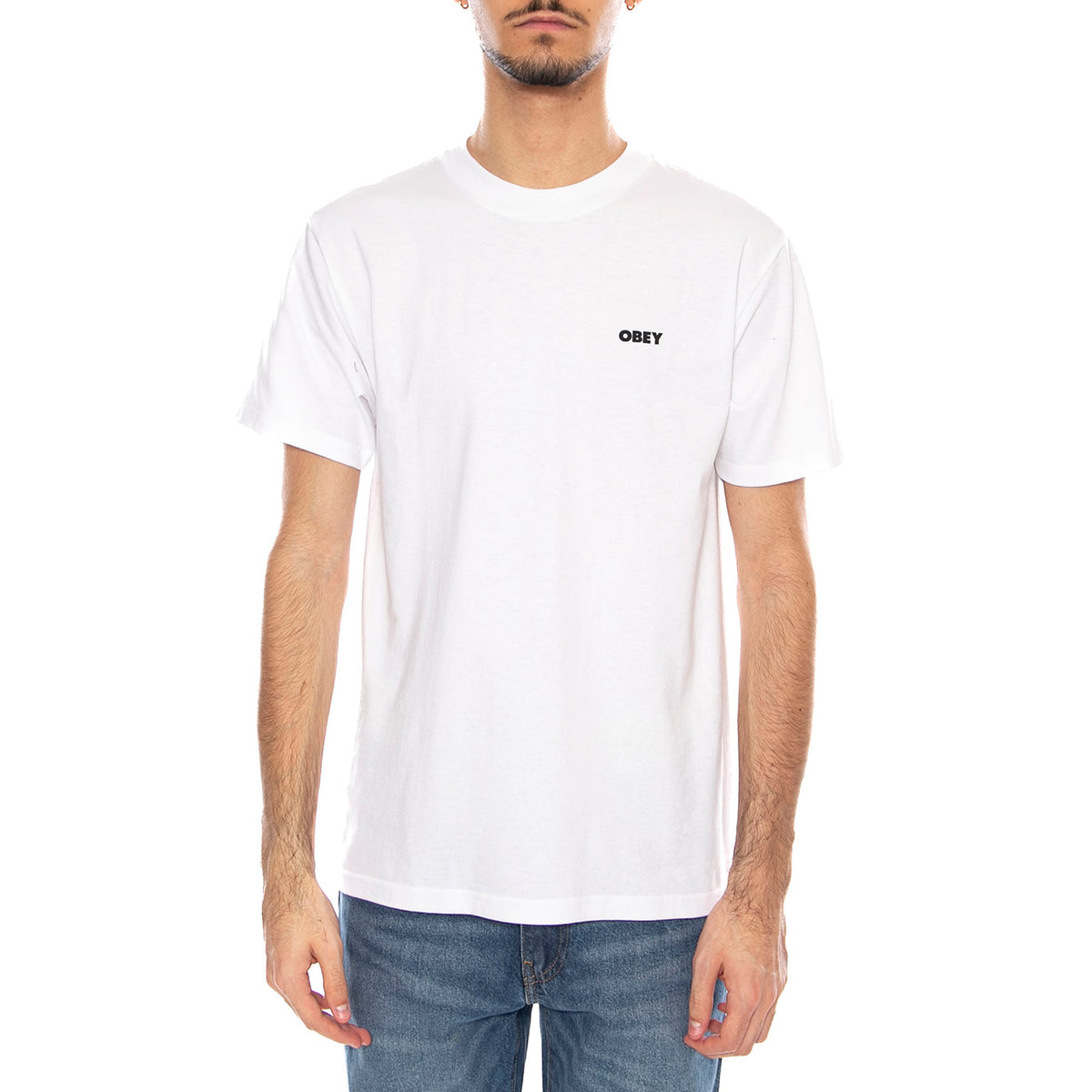 OBEY World in Flames Tee -- Maglietta Girocollo Uomo Bianca 165264236 WHT OBEY 