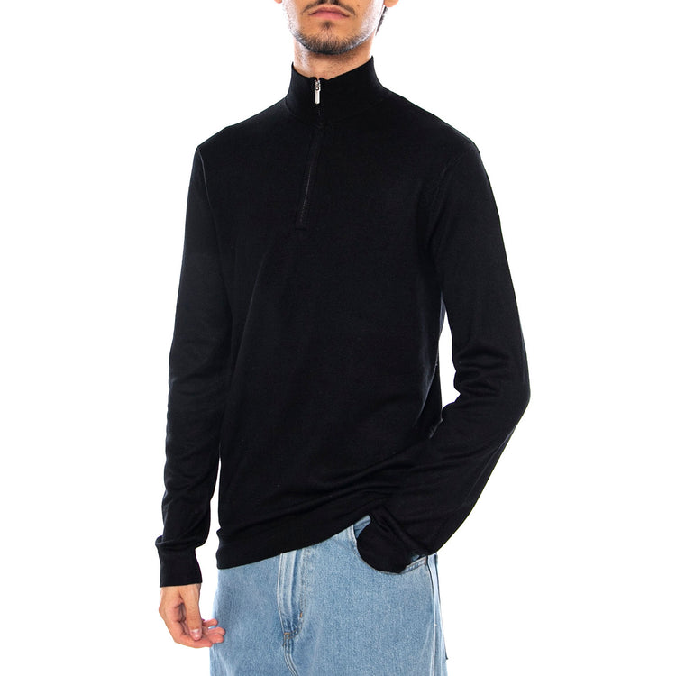 WYLER Life Reg 14 Half Zip Knit Noos Black - Maglione Collo Alto con Zip Uomo Nero 22021264-3766307 . ONLY & SONS 