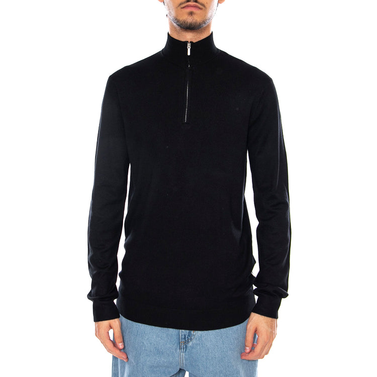 WYLER Life Reg 14 Half Zip Knit Noos Black - Maglione Collo Alto con Zip Uomo Nero 22021264-3766307 . ONLY & SONS 