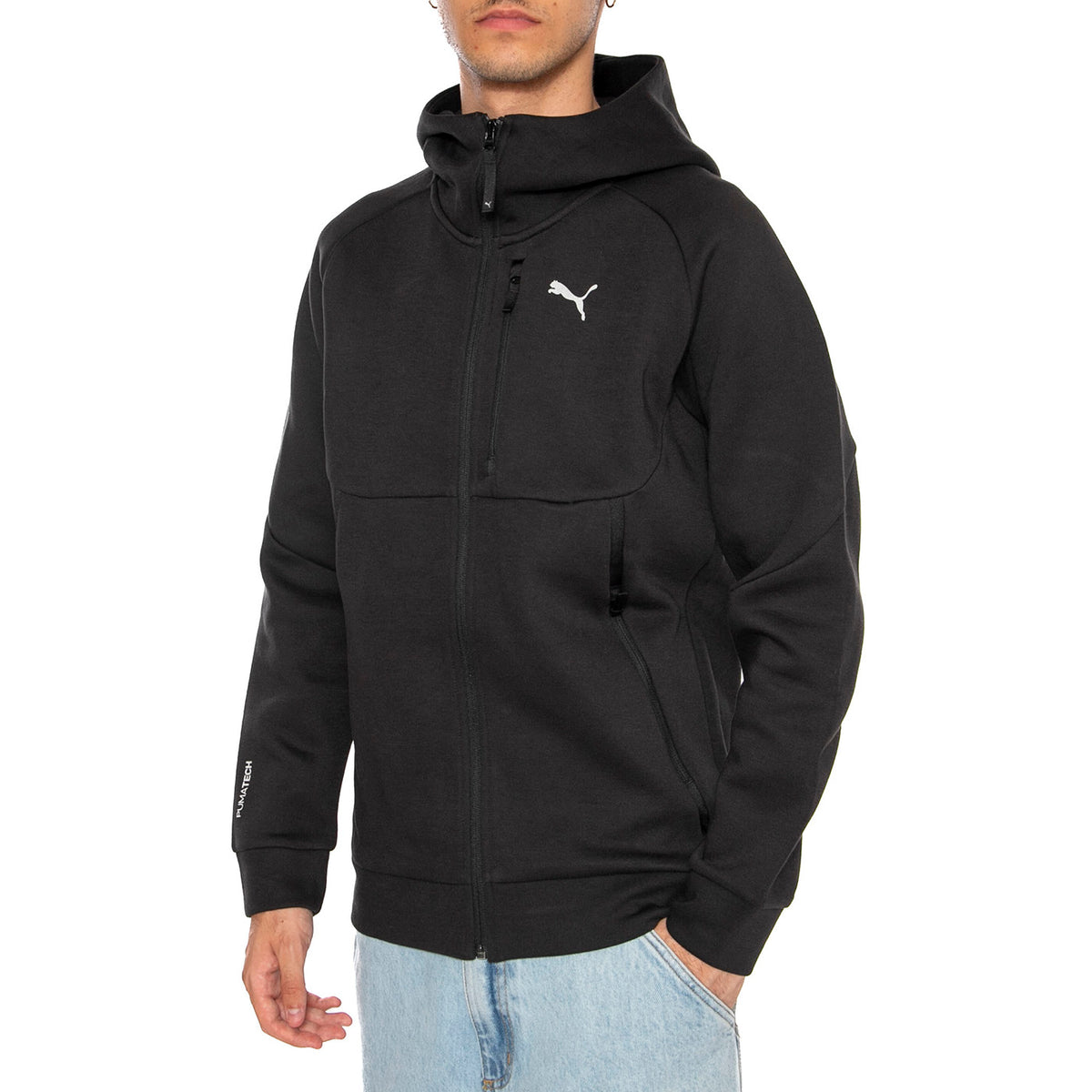PUMA Tech Full-Zip Hoodie DK PUMA Black - Felpa Puma Nera 629674-01 . PUMA 