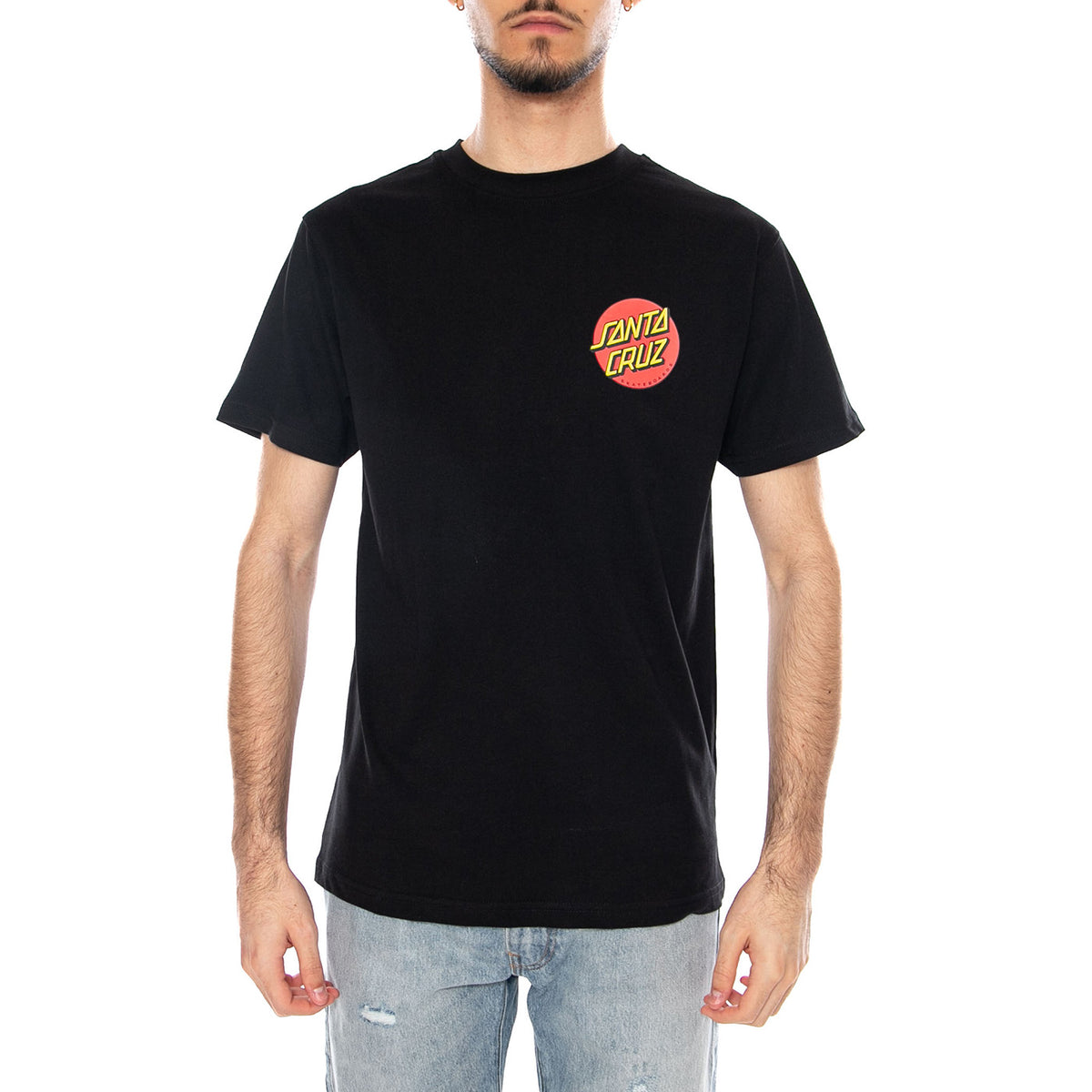 Classic Dot - Maglietta Girocollo Uomo Nera SCA-TEE-10755 Black SANTA CRUZ 