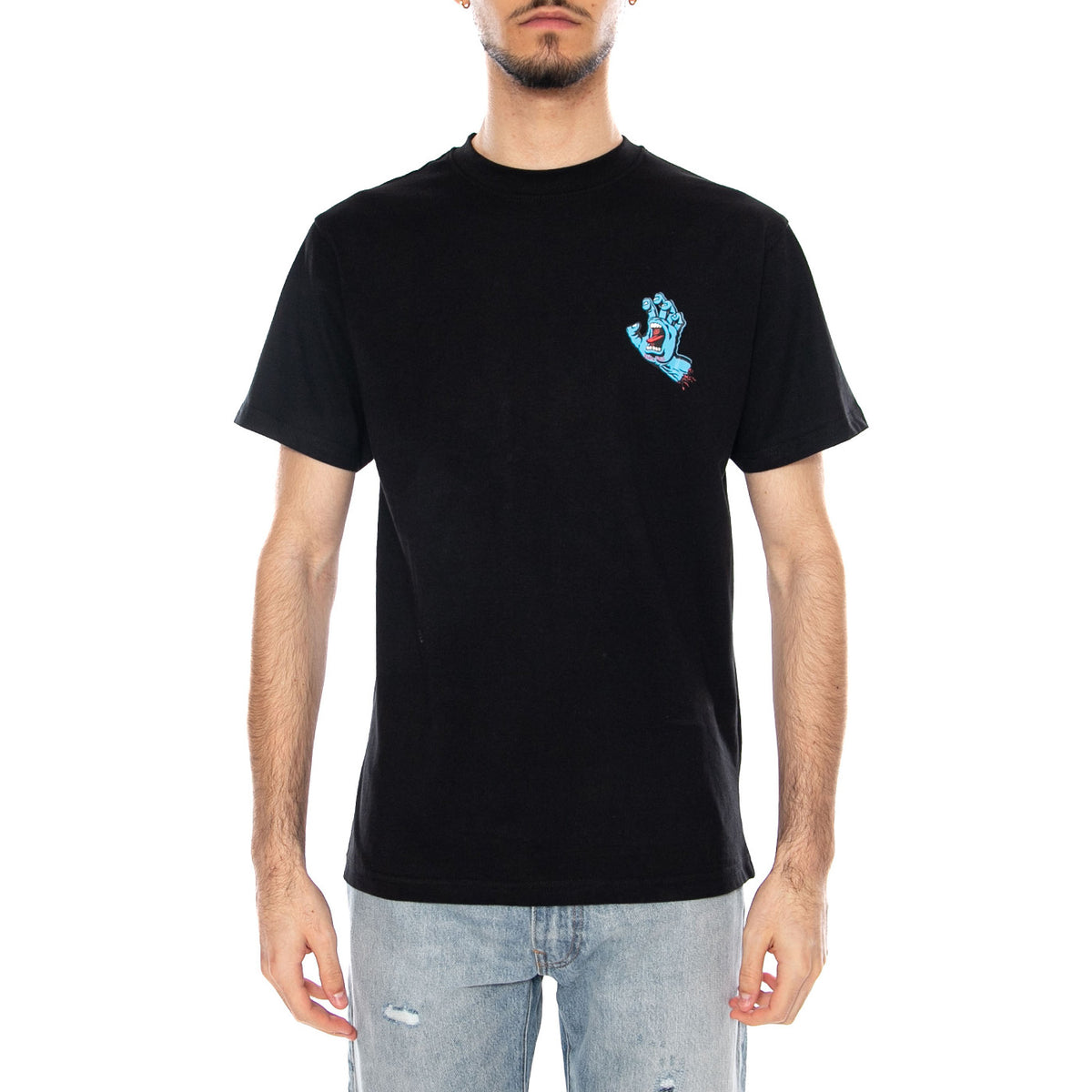 Screaming Hand Black - Maglietta Girocollo Uomo Nera SCA-TEE-10773 Black SANTA CRUZ 