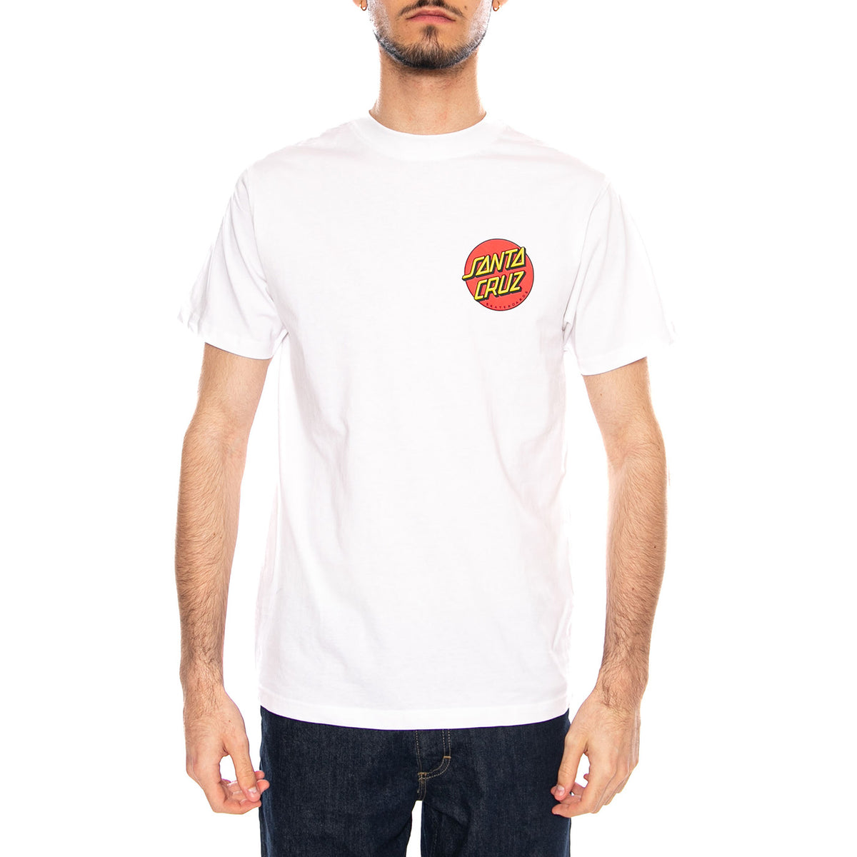 CLASSIC DOT - Maglietta Girocollo Uomo Bianca SCA-TEE-11049 White SANTA CRUZ 