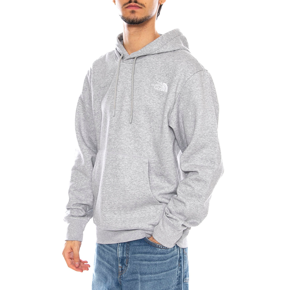 M Essential Relaxed Hoodie Light Grey Heather - Felpa con Cappuccio Uomo Grigia NF0A89ES DYX1 THE NORTH FACE 