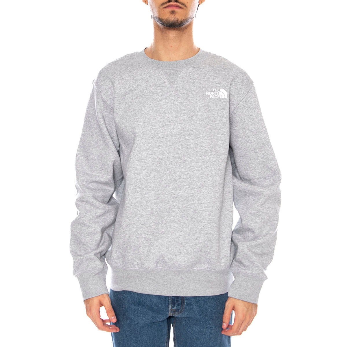 M Essential Relaxed Crew Grey - Felpa Girocollo Uomo Grigia NF0A89ET DYX1 THE NORTH FACE 