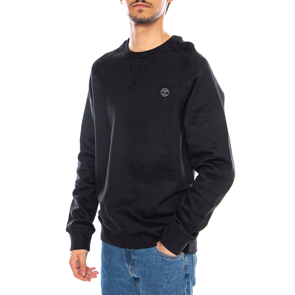 Exeter River Brushed Back Crew Sweatshirt Black - Felpa Girocollo Uomo Nera TB0A2BN KX651 TIMBERLAND 