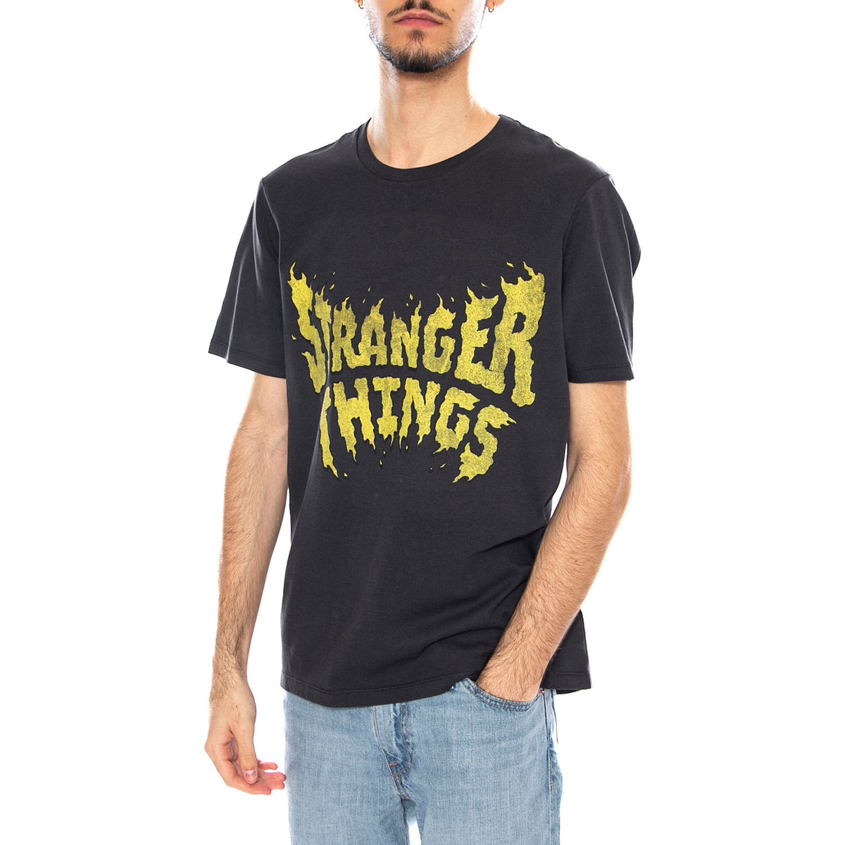 Stranger Things Tee Washed Black - Maglietta Girocollo Uomo Nera 112378547 . WRANGLER 