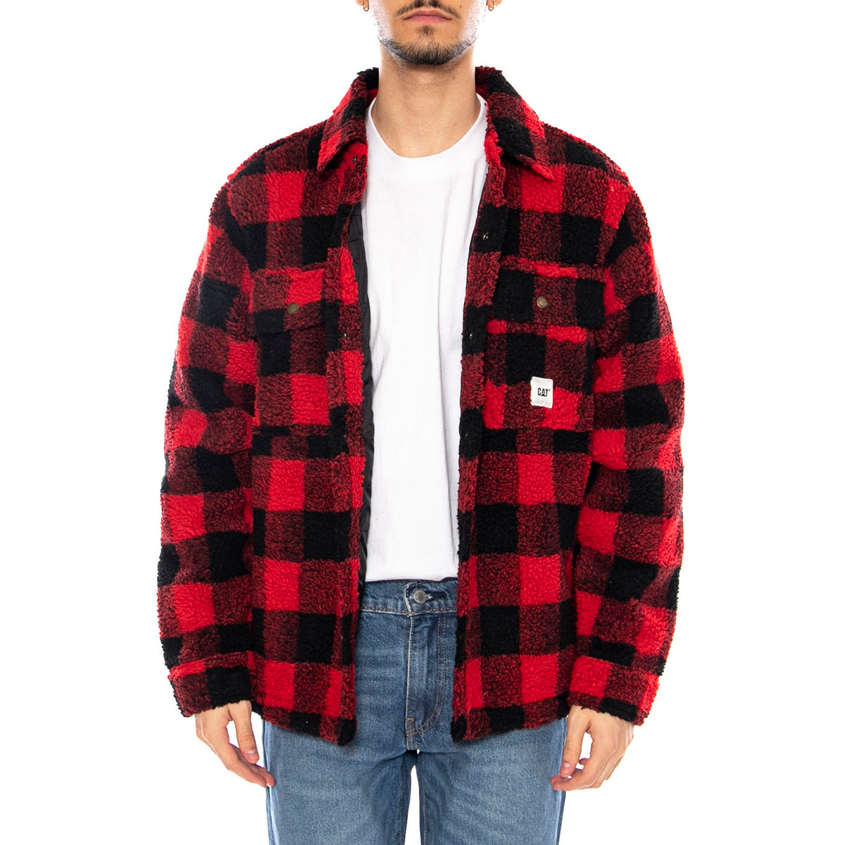 Buffalo Overshirt -- Camicia Overshirt Uomo Rosso / Nero 6040090 12912 CAT 