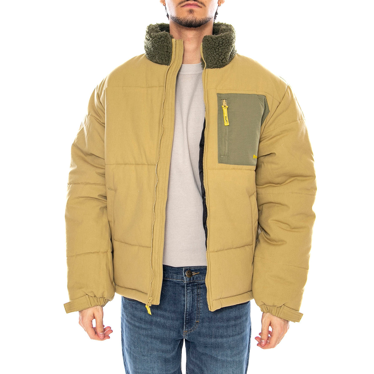 Siple Puffer Jacket Cactus Cat - Giacca Imbottita Uomo Verde JK00415 CTS HUF 