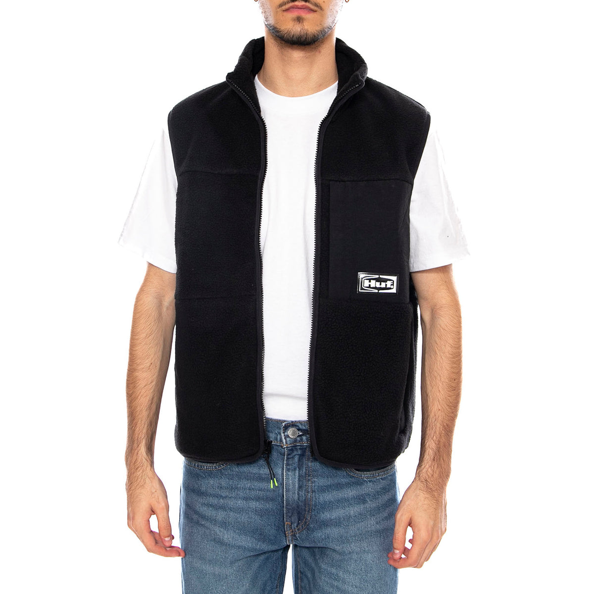 Sonoma High Pile Vest -- Gilet Uomo Nero JK00444 BLK HUF 