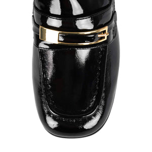 JEFFREY CAMPBELL BOOK-SMART BLACK CRINKLE PATENT - Mocassini Donna Neri JCSU350-01-004 . JEFFREY CAMPBELL 