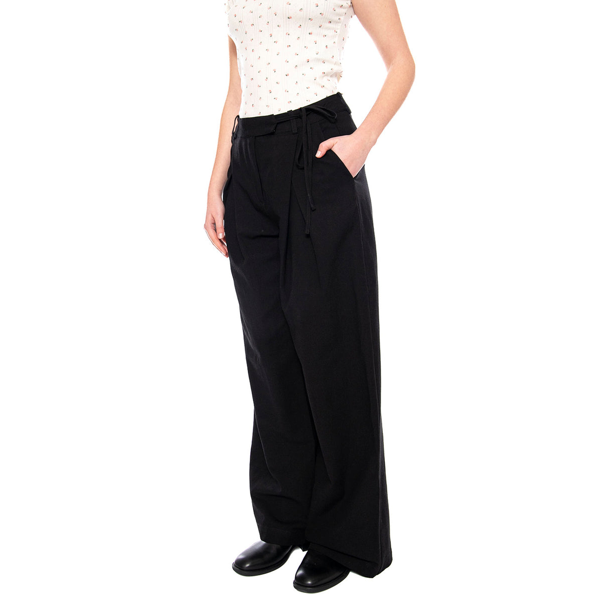 Gunli Pants - Pantaloni Donna Larghi Neri 232004191 999 MINIMUM 