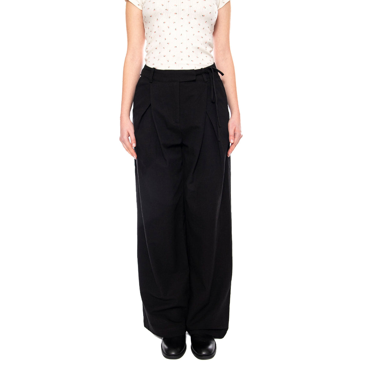 Gunli Pants - Pantaloni Donna Larghi Neri 232004191 999 MINIMUM 