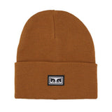 Icon Eyes Beanie Rubber - Cappellino in Maglia Marrone  ACCESSORI OBEY