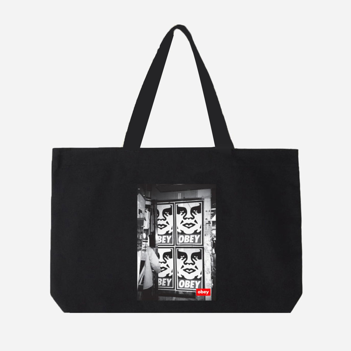 OBEY Icon Photo Tote Bag Black - Borsa Tote Shopping Bag Nera 100553622 BLK OBEY 