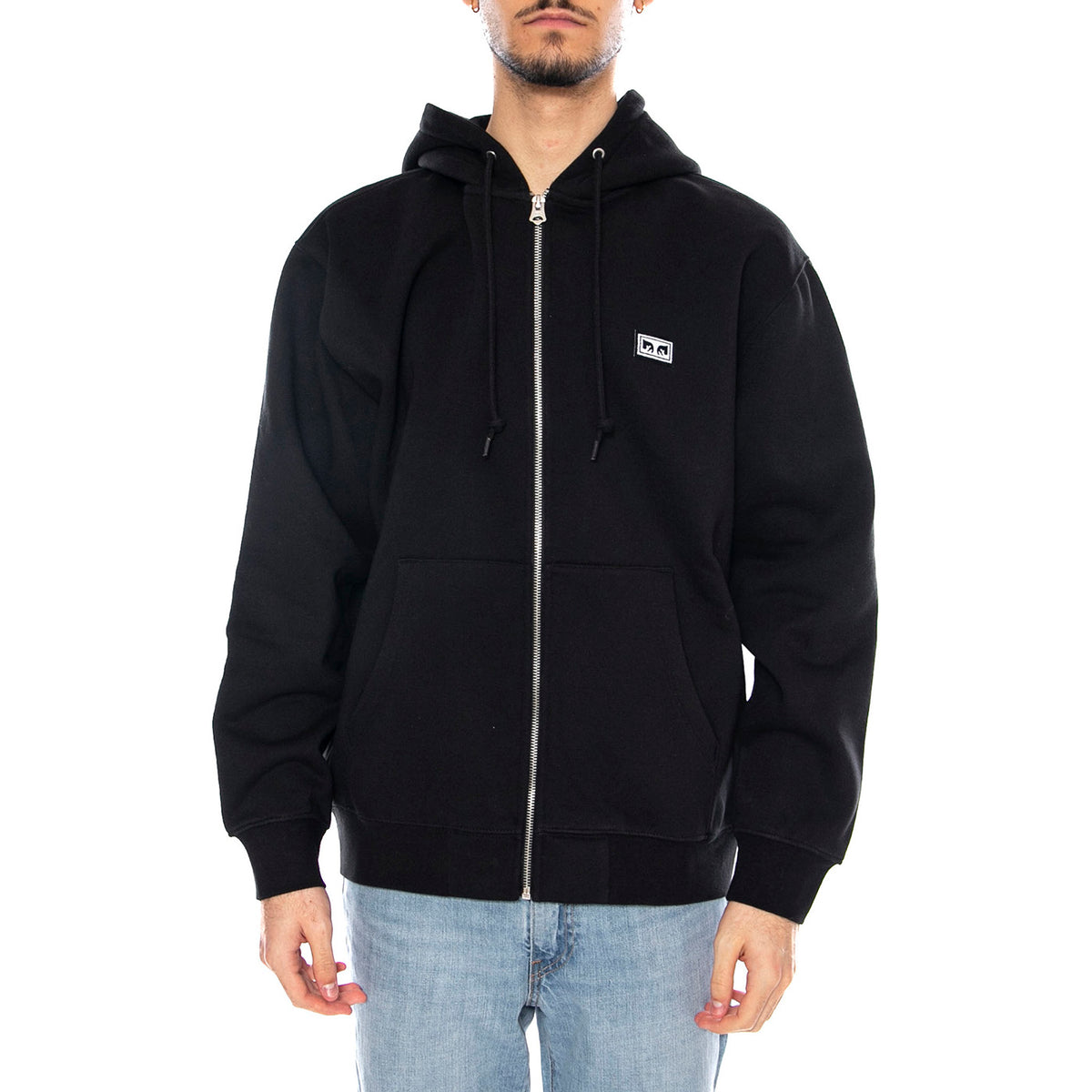 Established Works Eye Zip Hood -- Felpa Uomo Nera 112460011 BLK OBEY 