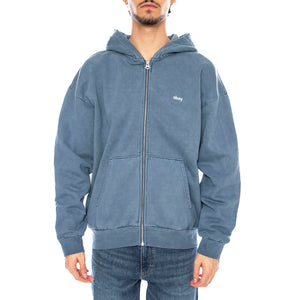 Lowercase Pigment Zip Hood Fleece Turquoise - Felpa con Cappuccio Uomo Verde 112460019 COE OBEY 