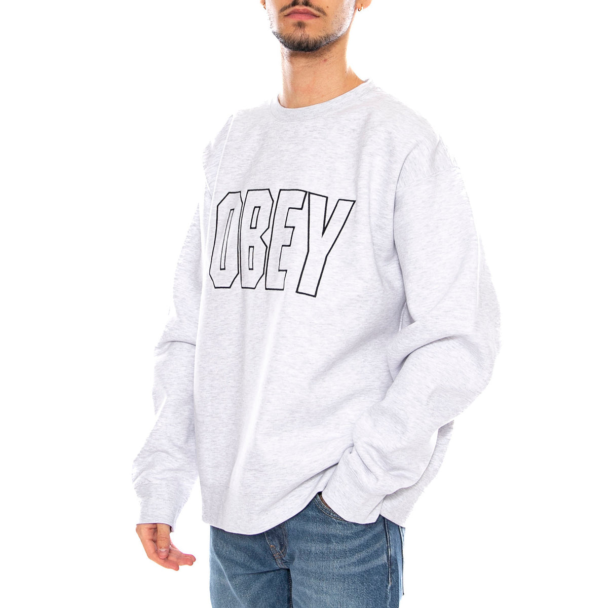 Digable Crew Fleece Ash Grey -- Felpa Girocollo Uomo Grigia 112480158 AGRY OBEY 