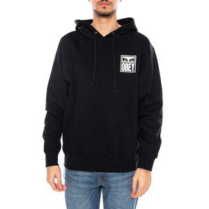 Obey Eyes Icon 2 Fleece Black -- Felpa con Cappuccio Nera 117462142 BLK OBEY 