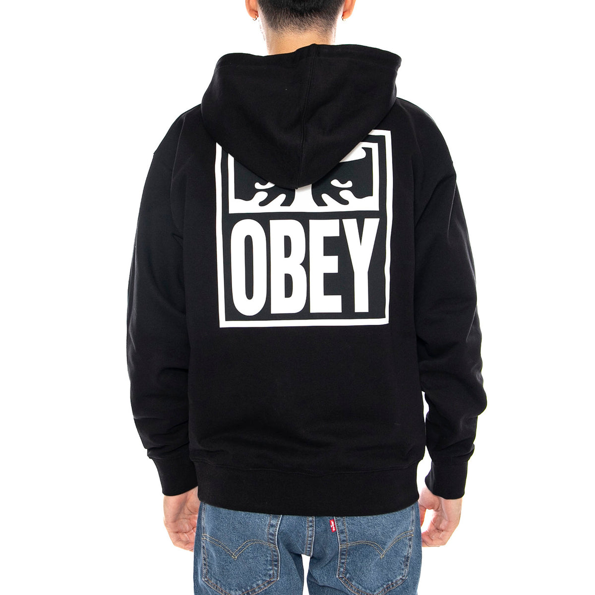 Obey Eyes Icon 2 Fleece Black -- Felpa con Cappuccio Nera 117462142 BLK OBEY 