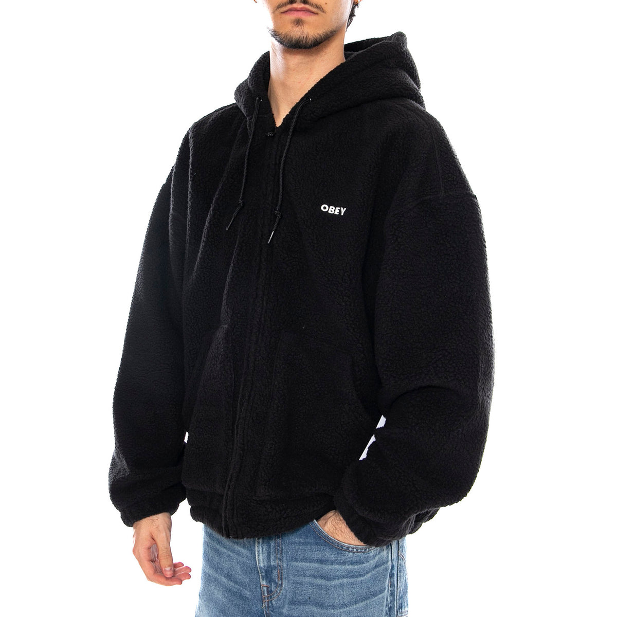 Gaze II Hooded Jacket Black - Giacca con Cappuccio Uomo Nera 121800542 BLK OBEY 