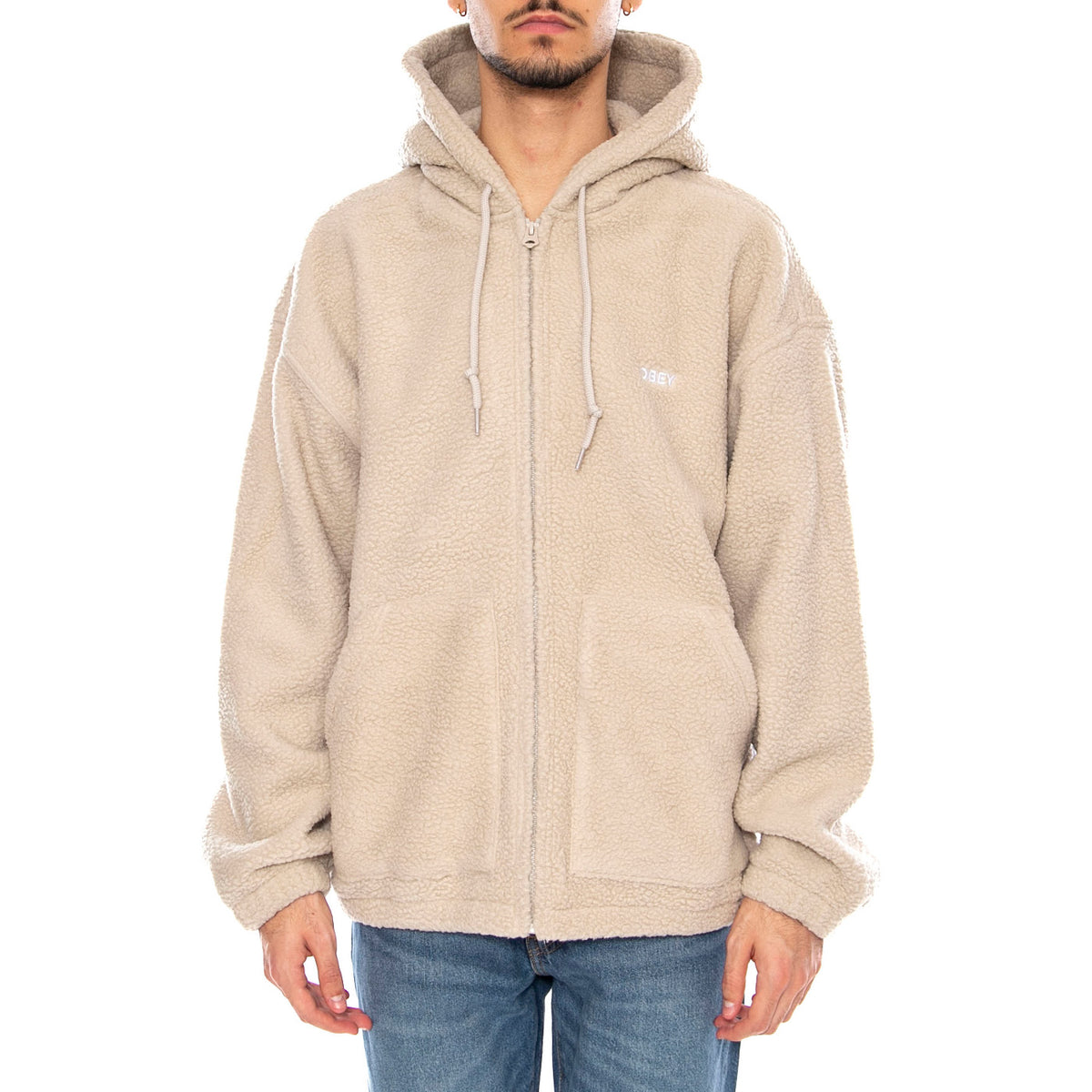 Gaze II Hooded Jacket Silver Grey - Giacca con Cappuccio Uomo Beige 121800542 SIG OBEY 