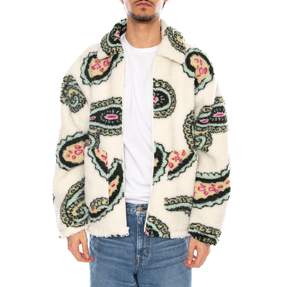 Paisley Sherpa Jakcet Unbleahed Multi - Giacca Uomo Paisley Multicolore 121800550 UBL OBEY 