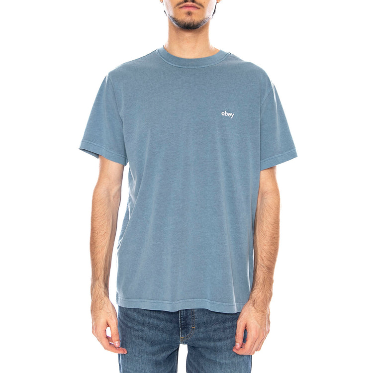 Lowercase Pigment Tee SS Pigment Coronet Blue - Maglietta Girocollo Uomo Blu 131080353 COE OBEY 