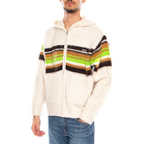 Myers Zip Up Hood Sweater Unbleached / Multi -- Felpa con Cappuccio Uomo Beige Naturale / Multicolore  Uomo OBEY