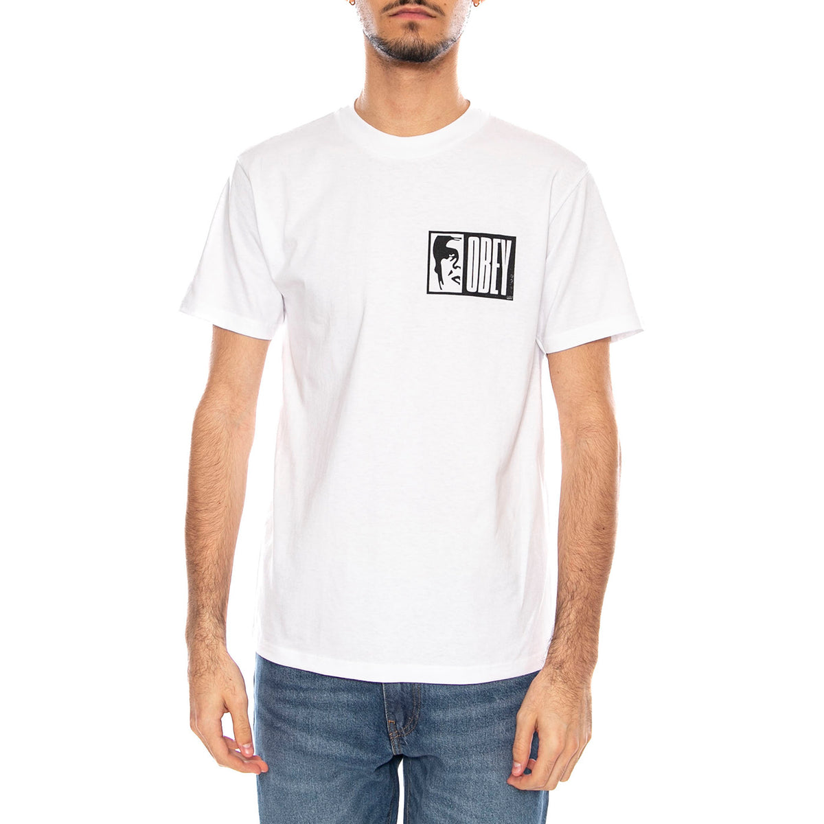 Obey Half Icon Tee -- Maglietta Girocollo Uomo Bianca 165264117 WHT OBEY 