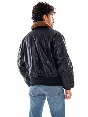 G-1 Devils Brigade Faux Leather Bomber Jacket - Giacca Uomo Nera 268133 03 ALPHA INDUSTRIES 