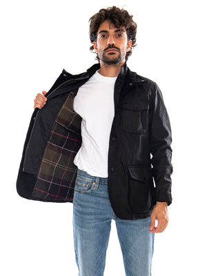 Ogston Wax Jacket Black / Classic - Giacca Uomo Nera<BR/><BR/> 262MMWX0700 BK11 BARBOUR 