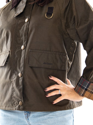 Barbour Women's Spey Wax Jacket Beech / Dress - Giacca Donna Verde Marrone MLWX1414 SN91 BARBOUR 
