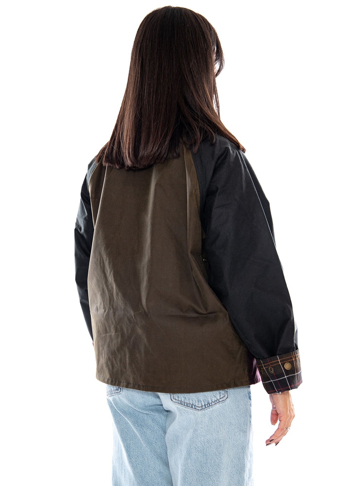 Barbour Hazelwood Wax Jacket Beech / Fern / Mixed Tartan - Giacca Donna Marrone e Verde MLWX1561 SG51 BARBOUR 