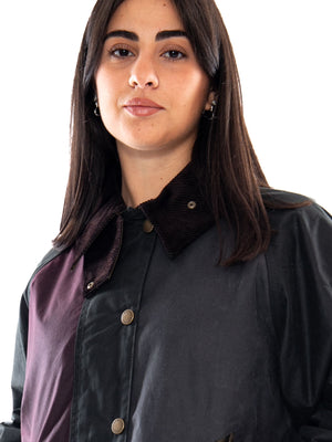 Barbour Hazelwood Wax Jacket Beech / Fern / Mixed Tartan - Giacca Donna Marrone e Verde MLWX1561 SG51 BARBOUR 
