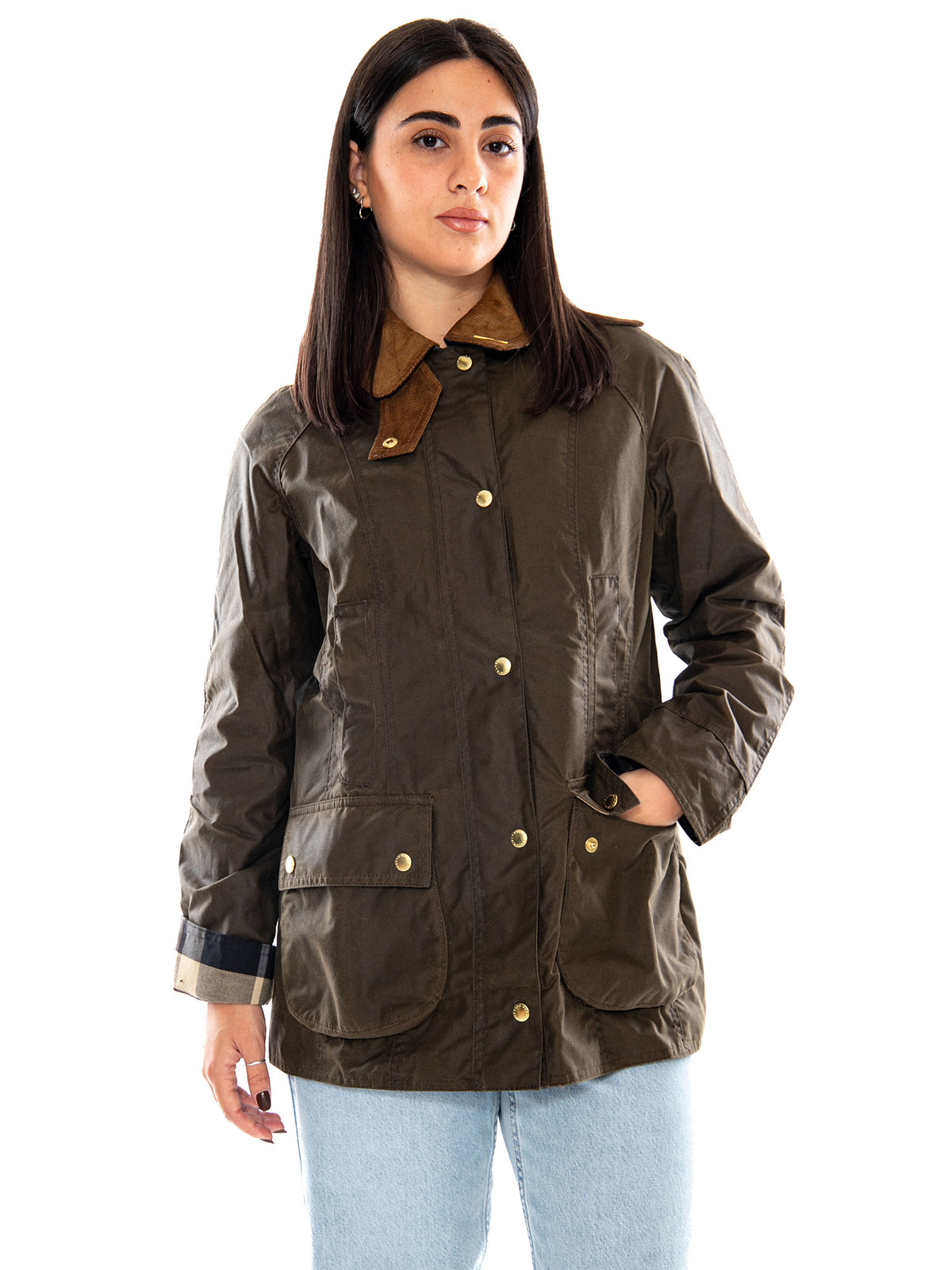 Barbour Icons Beadnell Wax Jacket Beech/Birchwood - Giacca Donna Beige<BR/><BR/> MLWX1596 SN91 BARBOUR 