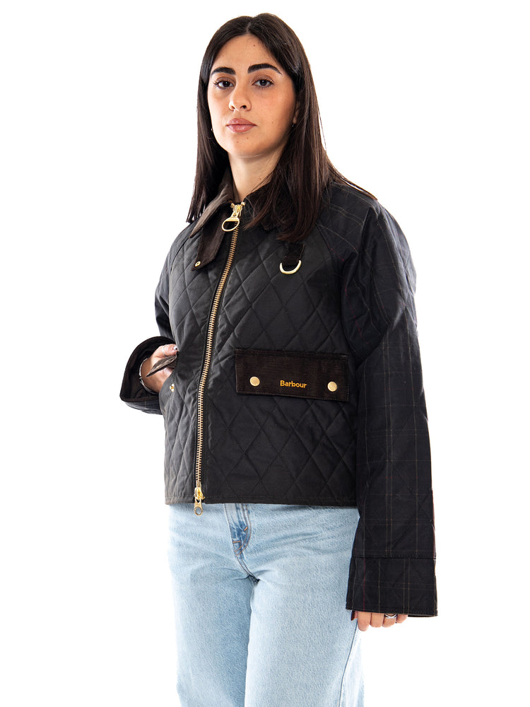 Barbour Icons TTN Quilted Spey Wax Jacket Olive / Brown - Giacca Donna Marrone MLWX1597 OL71 BARBOUR 