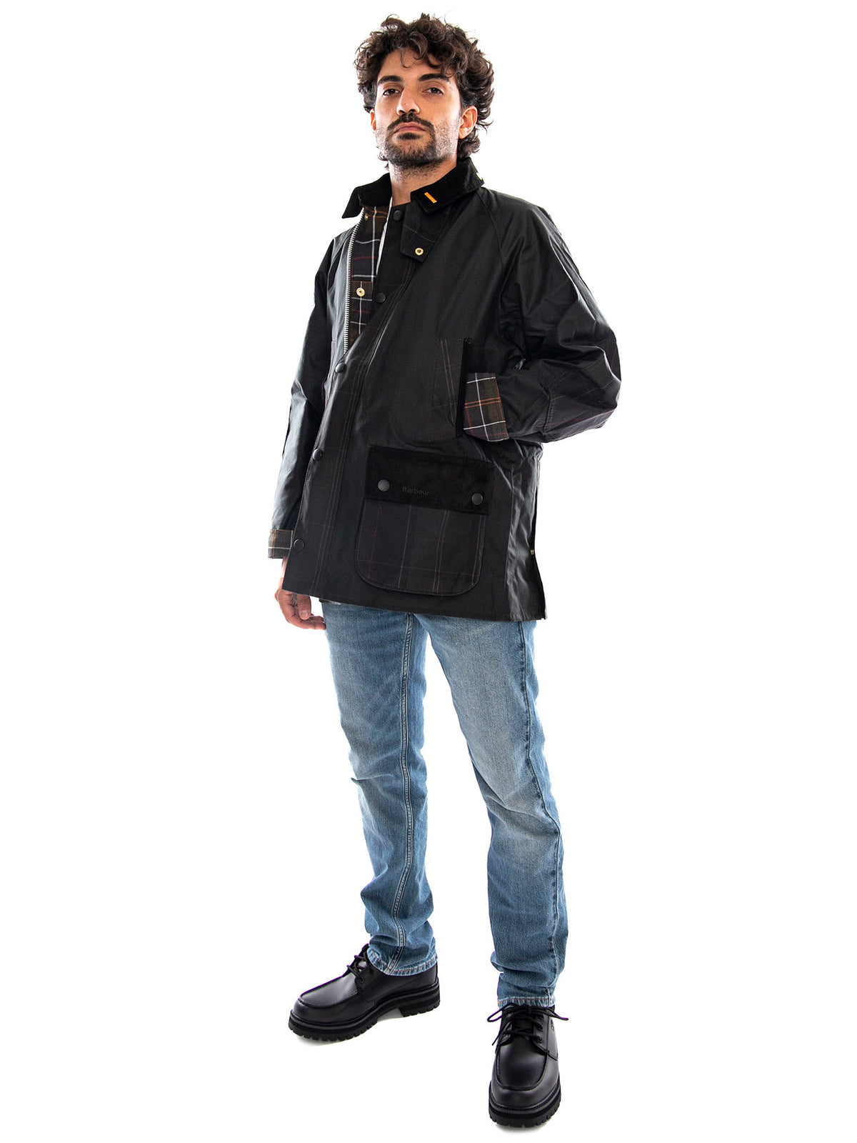 Icons Patch Bedale Wax Jacket Sage - Giacca Uomo Verde Salvia<BR/><BR/> MWX2585 SG51 BARBOUR 