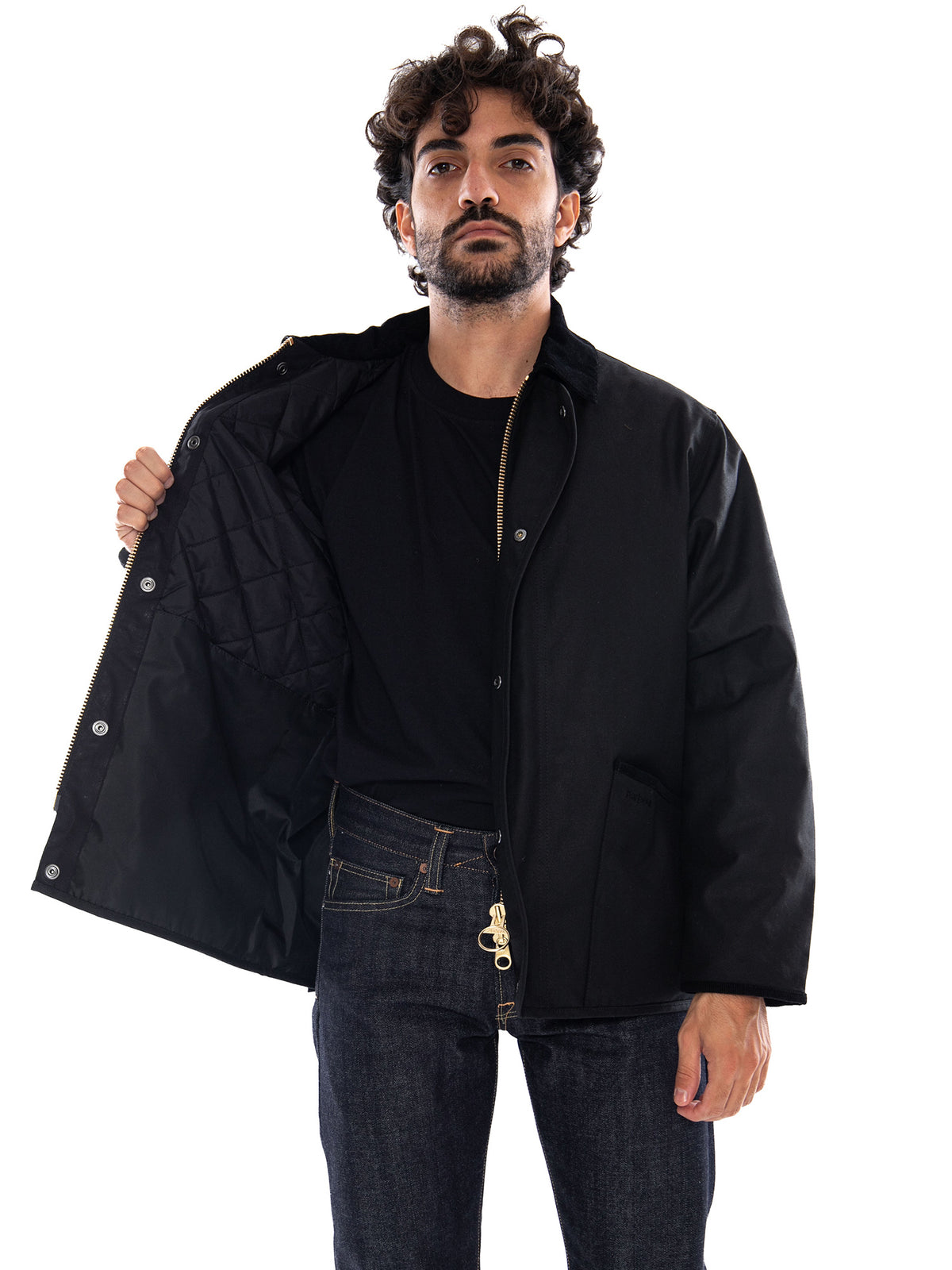 Barbour Short Liddesdale Wax Jacket Black - Giacca Uomo Nera<BR/><BR/> MWX2592 BK11 BARBOUR 