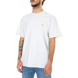 S/S CHASE T-SHIRT ASH HEATHER / GOLD - Crewneck T-Shirt Herren Grau Herren CARHARTT WIP