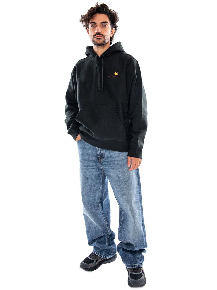Hooded American Script Sweat Raven - Felpa con Cappuccio Uomo Verde I028279 3T6XX CARHARTT WIP 