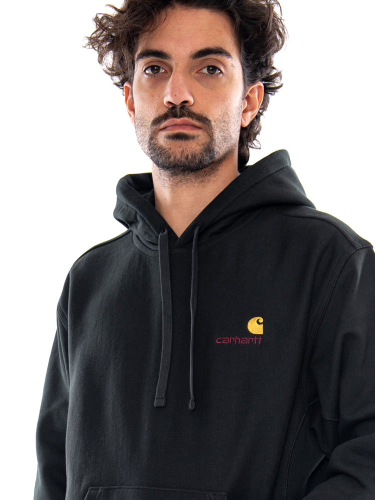 Hooded American Script Sweat Raven - Felpa con Cappuccio Uomo Verde I028279 3T6XX CARHARTT WIP 