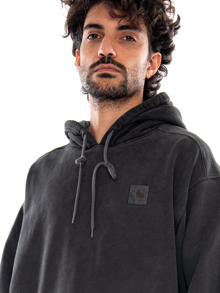 Hooded Vista Sweat Black Garment Dyed - Felpa con Cappuccio Uomo Nera I029523 89GD CARHARTT WIP 