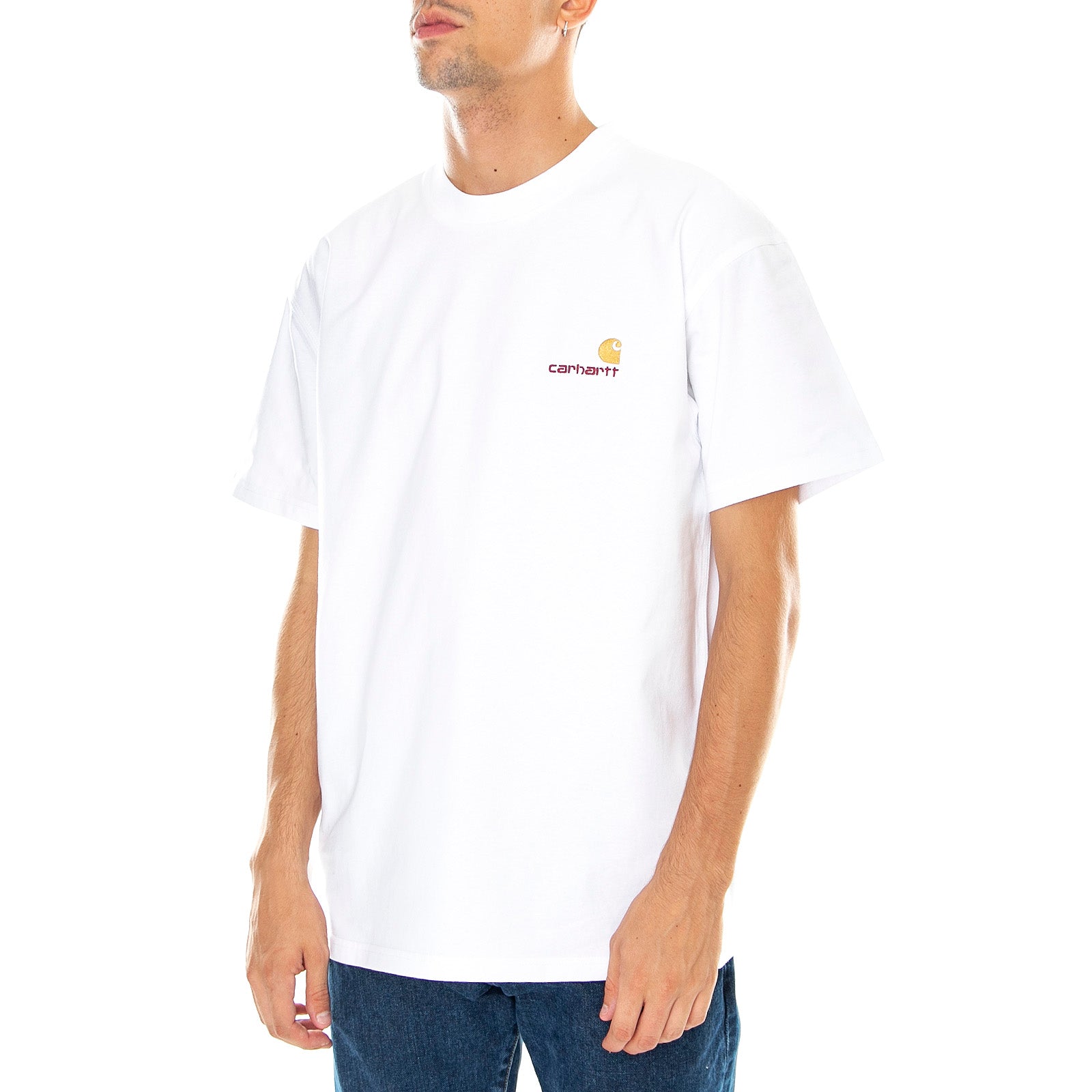 S/S AMERICAN SCRIPT T-SHIRT WHITE - Maglietta Girocollo Uomo Bianca I029956 02XX CARHARTT WIP 
