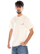 S/S AMERICAN SCRIPT T-SHIRT NATURAL - Maglietta Girocollo Uomo Beige  Uomo CARHARTT WIP