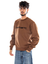 CARHARTT SWEAT WIP H BROWN / BLACK - Felpa Girocollo Uomo Marrone  Uomo CARHARTT WIP