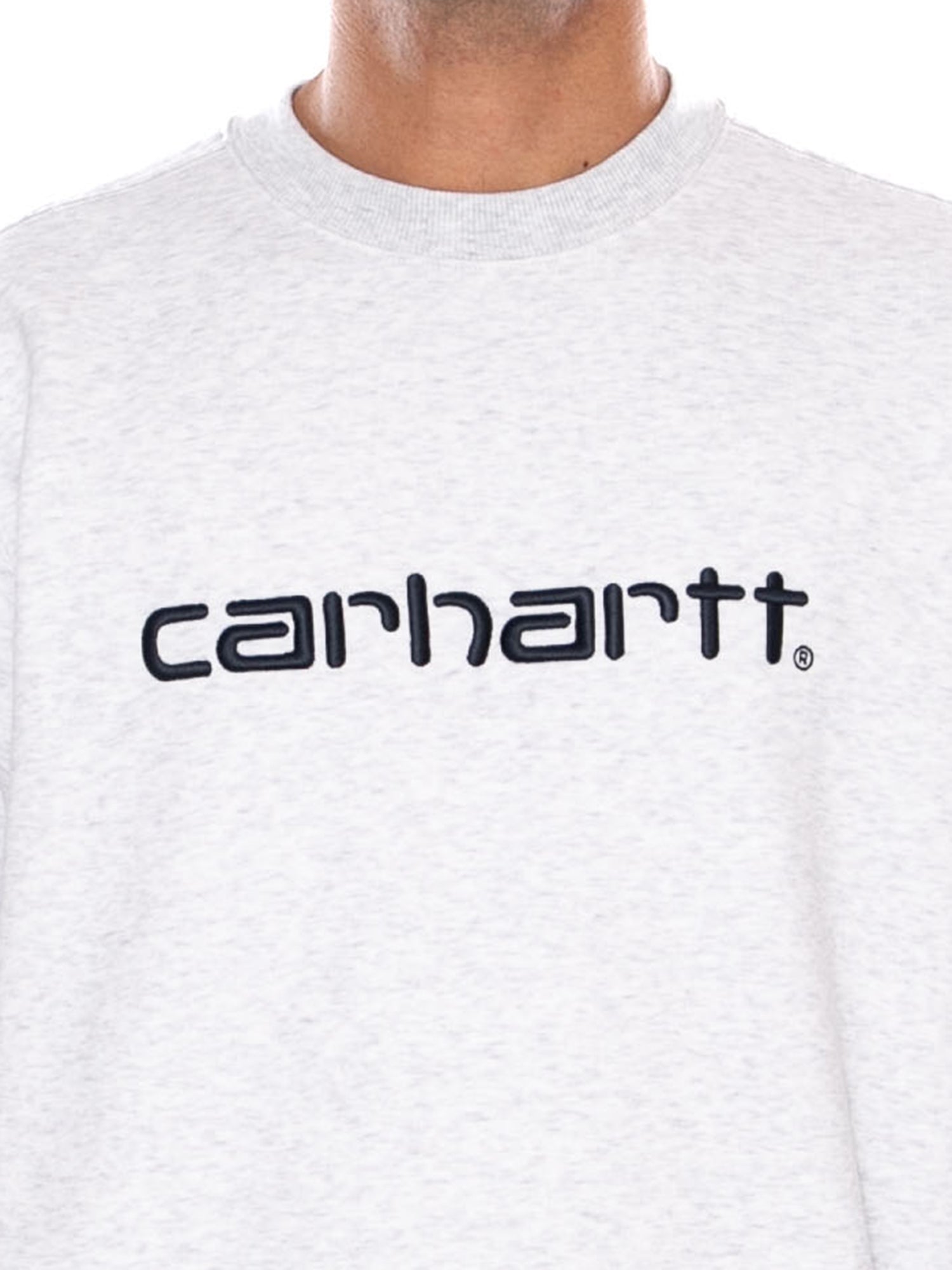 CARHARTT WIP CARHARTT SWEAT ASH HEATHER / GRAPHITE - Felpa Girocollo Uomo Grigia I030546 3Z5XX CARHARTT WIP 
