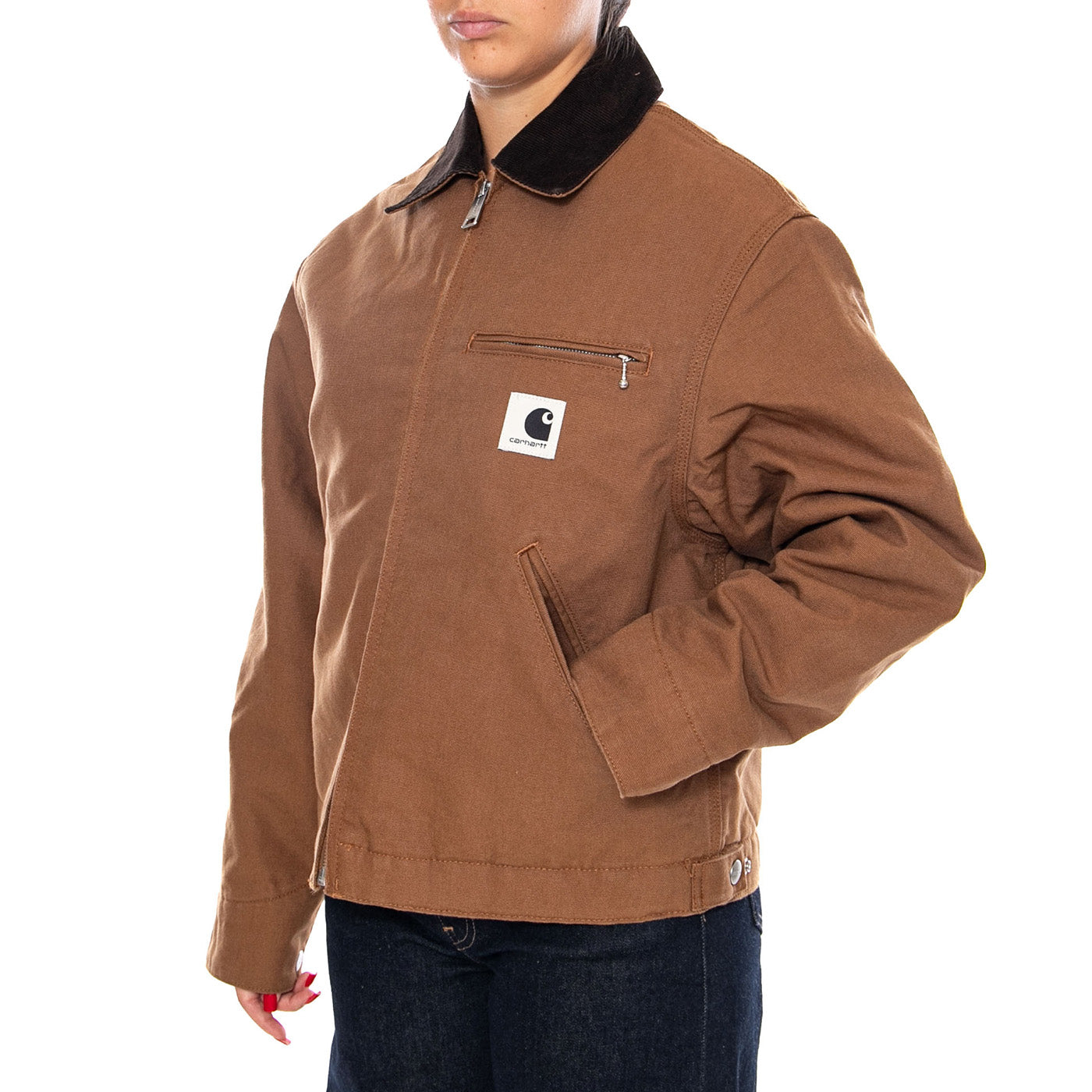W' OG DETROIT JACKET TOBACCO RINSED - Giacca Donna Marrone I032236 3XA02 CARHARTT WIP 