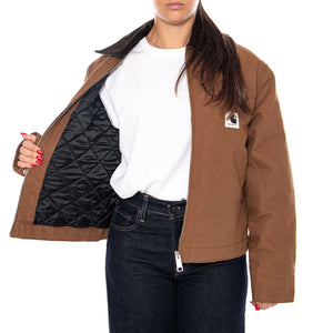W' OG DETROIT JACKET TOBACCO RINSED - Giacca Donna Marrone I032236 3XA02 CARHARTT WIP 