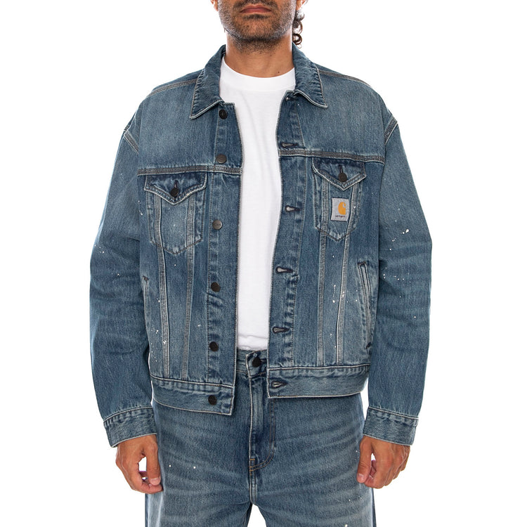 HELSTON JACKET BLUE - Giacca Denim Jeans Uomo Blu I033352 01EJ CARHARTT WIP 